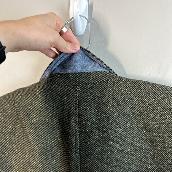 Banana Republic Speckled Olive HackingS Jacket Blazer Size 2P - Picture 11 of 16